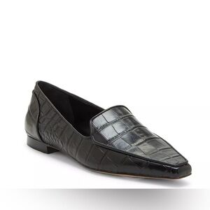 Vince Camuto Kallassa black crocodile embossed loafer